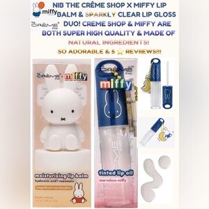 NIB The Crème Shop x Miffy Tinted Sparkly Lip Oil & Lip Balm Duo! SO CUTE!